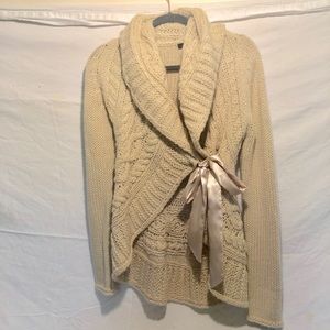 Cable knit sweater jacket